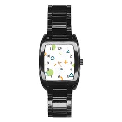 Geometry Triangle Line Stainless Steel Barrel Watch by Mariart