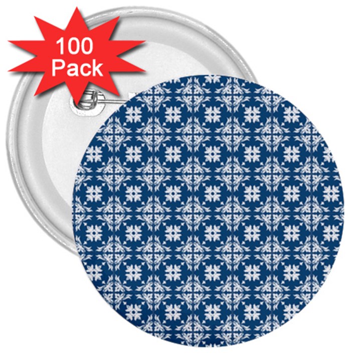 Flower Decorative Ornamental 3  Buttons (100 pack) 