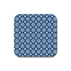 Flower Decorative Ornamental Rubber Coaster (square)  by Mariart