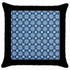 Flower Decorative Ornamental Throw Pillow Case (black) by Mariart