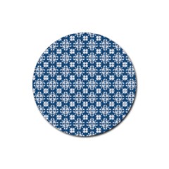 Flower Decorative Ornamental Rubber Coaster (round)  by Mariart