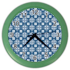 Flower Decorative Ornamental Color Wall Clock by Mariart