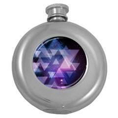 Geometric Triangle Round Hip Flask (5 Oz) by Mariart