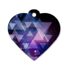 Geometric Triangle Dog Tag Heart (one Side) by Mariart