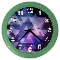 Geometric Triangle Color Wall Clock by Mariart