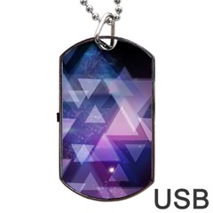 Geometric Triangle Dog Tag Usb Flash (one Side) by Mariart