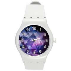 Geometric Triangle Round Plastic Sport Watch (m) by Mariart