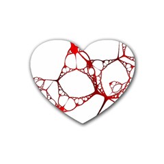 Fractals Cells Autopsy Pattern Rubber Coaster (heart)  by Mariart