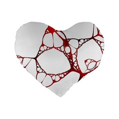 Fractals Cells Autopsy Pattern Standard 16  Premium Heart Shape Cushions by Mariart