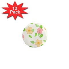 Flowers Leaf Stripe Pattern 1  Mini Magnet (10 Pack) 