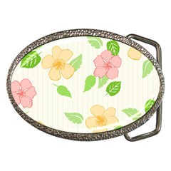 Flowers Leaf Stripe Pattern Belt Buckles by Mariart