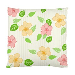 Flowers Leaf Stripe Pattern Standard Cushion Case (two Sides) by Mariart