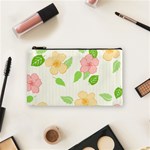 Flowers Leaf Stripe Pattern Cosmetic Bag (Small) Front