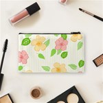 Flowers Leaf Stripe Pattern Cosmetic Bag (Small) Back