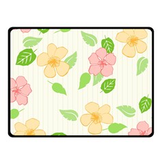 Flowers Leaf Stripe Pattern Double Sided Fleece Blanket (small)  by Mariart