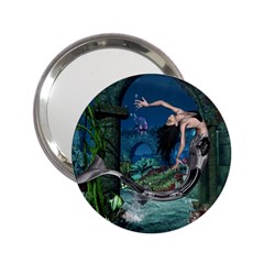 Wonderful Mermaid In The Deep Ocean 2 25  Handbag Mirrors by FantasyWorld7