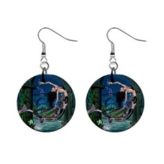 Wonderful Mermaid In The Deep Ocean Mini Button Earrings by FantasyWorld7