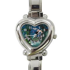 Wonderful Mermaid In The Deep Ocean Heart Italian Charm Watch by FantasyWorld7