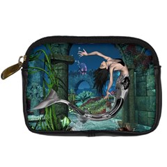 Wonderful Mermaid In The Deep Ocean Digital Camera Leather Case by FantasyWorld7