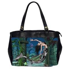 Wonderful Mermaid In The Deep Ocean Oversize Office Handbag (2 Sides) by FantasyWorld7