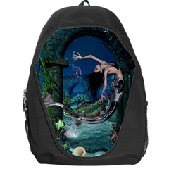 Wonderful Mermaid In The Deep Ocean Backpack Bag by FantasyWorld7