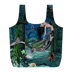 Wonderful Mermaid In The Deep Ocean Full Print Recycle Bag (l) by FantasyWorld7