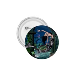 Wonderful Mermaid In The Deep Ocean 1 75  Buttons by FantasyWorld7