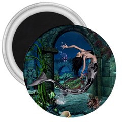 Wonderful Mermaid In The Deep Ocean 3  Magnets by FantasyWorld7