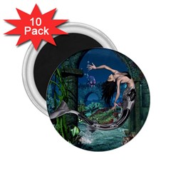 Wonderful Mermaid In The Deep Ocean 2 25  Magnets (10 Pack)  by FantasyWorld7