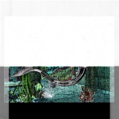 Wonderful Mermaid In The Deep Ocean Rectangular Jigsaw Puzzl by FantasyWorld7