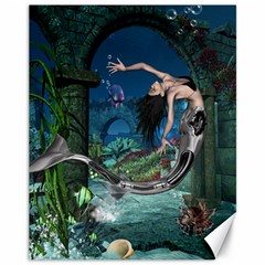 Wonderful Mermaid In The Deep Ocean Canvas 11  X 14  by FantasyWorld7