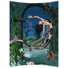 Wonderful Mermaid In The Deep Ocean Back Support Cushion by FantasyWorld7