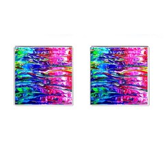 Paint Splatter - Rainbow Cufflinks (square) by WensdaiAmbrose