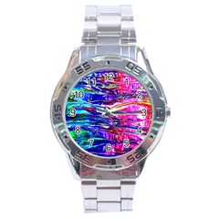 Paint Splatter - Rainbow Stainless Steel Analogue Watch by WensdaiAmbrose