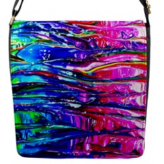 Paint Splatter - Rainbow Flap Closure Messenger Bag (s) by WensdaiAmbrose