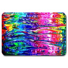 Paint Splatter - Rainbow Large Doormat  by WensdaiAmbrose