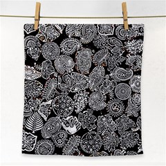 Black & White Paisley Face Towel by WensdaiAmbrose