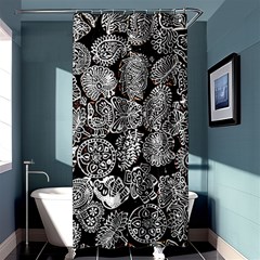 Black & White Paisley Shower Curtain 36  X 72  (stall)  by WensdaiAmbrose