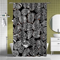 Black & White Paisley Shower Curtain 48  X 72  (small)  by WensdaiAmbrose