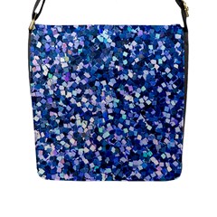 Blue Shimmer - Eco-glitter Flap Closure Messenger Bag (l) by WensdaiAmbrose