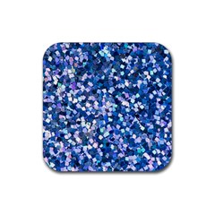 Blue Shimmer - Eco-glitter Rubber Coaster (square)  by WensdaiAmbrose