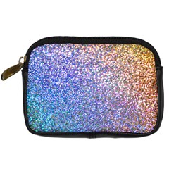 Pastel Rainbow Shimmer - Eco- Glitter Digital Camera Leather Case by WensdaiAmbrose