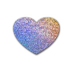 Pastel Rainbow Shimmer - Eco- Glitter Heart Coaster (4 Pack)  by WensdaiAmbrose