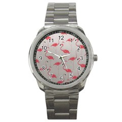 Pink Flamingos Sport Metal Watch