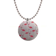 Pink Flamingos 1  Button Necklace