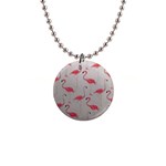 Pink Flamingos 1  Button Necklace Front