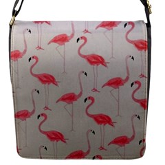 Pink Flamingos Flap Closure Messenger Bag (s) by WensdaiAmbrose