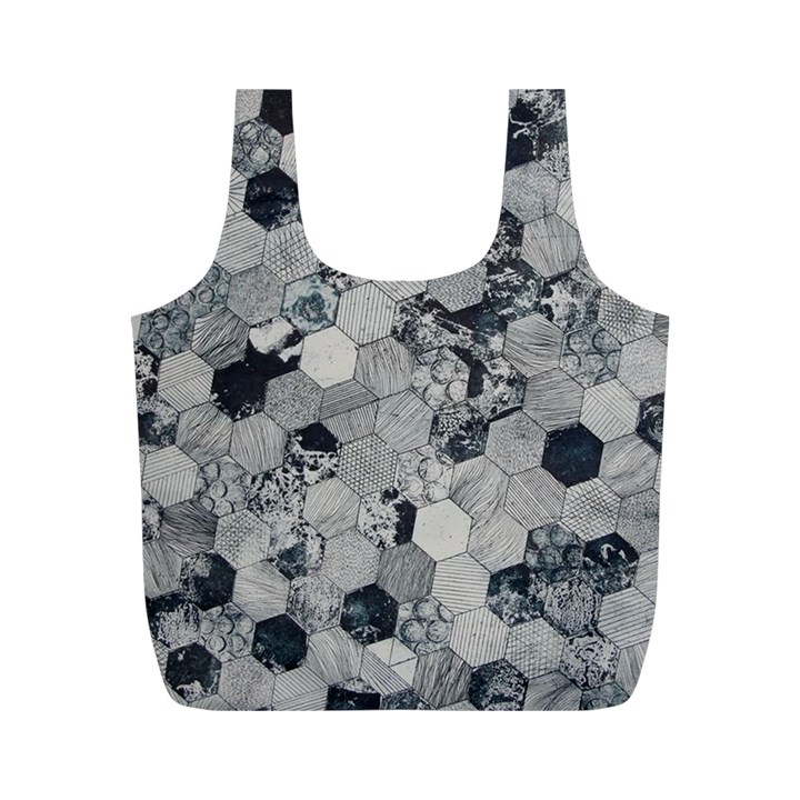 Grayscale TIles Full Print Recycle Bag (M)