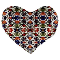 Ml-1-7 Large 19  Premium Flano Heart Shape Cushions by ArtworkByPatrick