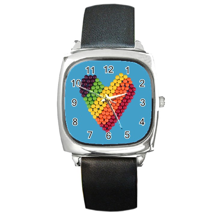 What A Sweet Heart Square Metal Watch